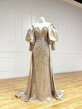 Chic Sheath/Column Removable Sleeves Long Prom Dresses Elegant Beaded Evening Dress LPK105|Selinadress