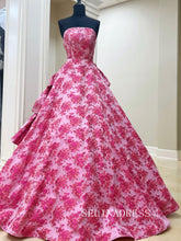 Chic Strapless Pink Prom Dresses With Skirt Elegant Long Formal Evening Gowns SEA012|Selinadress