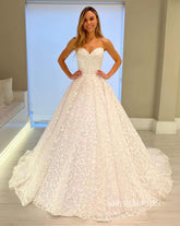 Chic Sweetheart Vintage Wedding Dress Rustic White Lace Bridal Dresses lpk126|Selinadress