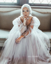 Chic Two Pieces Long Sleeve Prom Dress Evening Dress Charming Wedding Dresses #OPW037|Selinadress