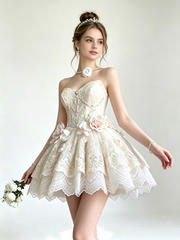 Cite A-line Sweetheart Lace Homecoming Dress With Flower TYL058|Selinadress