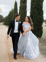 Ethereal Off-the-Shoulder Tulle Ball Gown Wedding Dress COK106|Selinadress