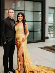 Gorgeous Lace Flower Long Prom Dress With Slit sew1038|Selinadress