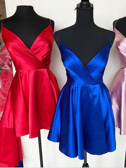 A-line Spaghetti Straps Cheap Short Prom Dress Simple Homecoming Dress kts088|Selinadress