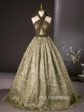 Lovely Halter Tulle Prom Dress Unique Beaded Long Formal Dresses JKL2581|Selinadress