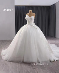 Luxury Ball Gown Sweetheart Beaded Wedding Dress Haute Couture Bridal Gowns 241057|Selinadress