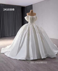 Luxury Haute Couture Wedding Dress Ball Gown Pearl Beaded Bridal Gowns 241030B|Selinadress