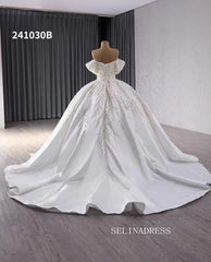 Luxury Haute Couture Wedding Dress Ball Gown Pearl Beaded Bridal Gowns 241030B|Selinadress