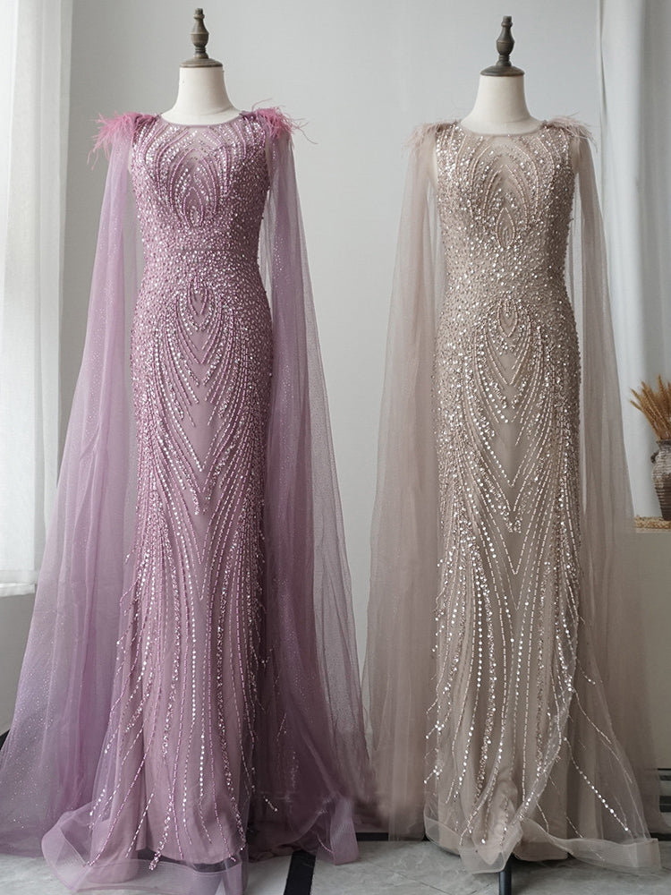 Scoop Neck Lace Mermaid African Prom dresses red Long Formal Evening Dresses LP645
