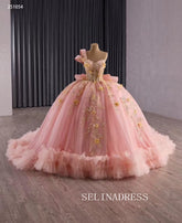 Luxury One Shoulder Ball Gown Quincess Dress Long Prom Dress Pink Wedding Dress 251054|Selinadress