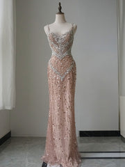 Mermaid Beaded Long Prom Dress Unique Evening Gowns CRN002|Selinadress