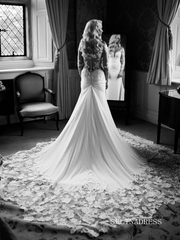 Mermaid Long Sleeve Applique Lace Wedding Dress Bridal Gowns lps007|Selinadress