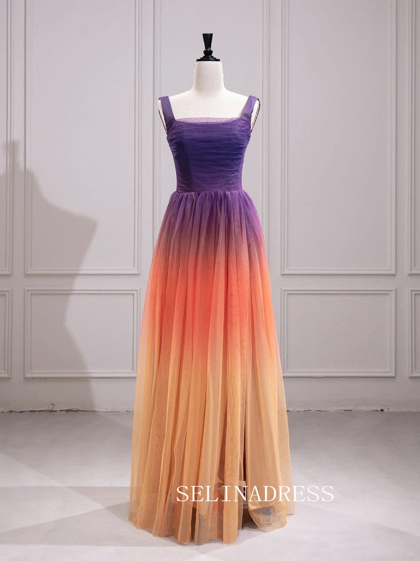 Multi-Colors Split Prom Dresses Princess Square Neckline Ball Gown Formal Dresses TKL2102|Selinadress