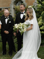 Off-the-shoulder Mermaid Wedding Dresses Satin Wedding Gowns GRK030|Selinadress