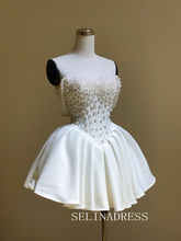 Off The Shoulder Mini Wedding Dress Short Elopement Drress Corset Prom Dress # PHJ001|Selinadress