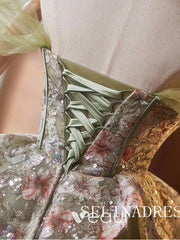 Off-the-shoulder Sage Floral Cocktail Dress Cute Homecoming Dresses #ABC003|Selinadress