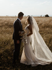 One Shoulder Mermaid Sparkly Wedding Dresses Sequins Wedding Bridal Dresses TK058|Selinadress