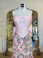 Sheath/Column Pink Prom Dresses With Oversized Bow Elegant Evening Dresses SEA302|Seinadress
