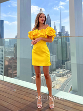 Sheath/Column Short Prom Dress Off-the-shoulder Homecoming Dress EWR427|Selinadress