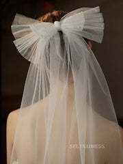 Single Layer Pearl Bow Wedding Veils ALC025|Selinadress
