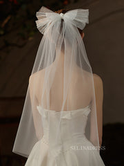 Single Layer Pearl Bow Wedding Veils ALC025|Selinadress