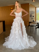 Spaghetti Straps Lace Wedding Dresses Elegant Wedding Gowns EWR901|Selinadress