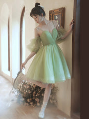 Spaghetti Straps Sage Short Prom Dress Elegant Homecoming Dresses #lko018|Selinadress