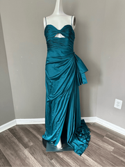 Spaghetti Straps Tea Prom Gown Cut Out Side Bow Gown lpk933|Selinadress