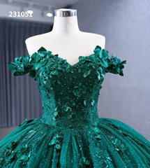 Sparkly Green Ball Gowns Off-the-shoulder Sweet 16 Ball Gown Tiered Quinceanera Dress 231051|Selinadress