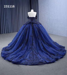 Sparkly Royal Blue Ball Gowns Beaded Sweet 16 Ball Gown Quinceanera Dress 231116|Selinadress|Selinadress