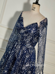 Strapless Navy Blue Sequin Homecoming Dress with Long Gloves SEA008|Selinadress