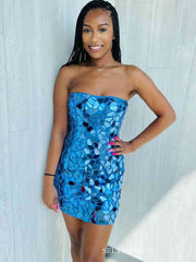 Strapless Sparkly Homecoming Dresses Red Pink Hoco Dress #EWR560|Selinadress