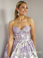 Sweetheart A-line Pink Floral Long Prom Dress Evening Dress sew0617|Selinadress