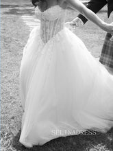 Sweetheart Lace Wedding Dress White Ball Gown Wedding Dress #SER002|Selinadress