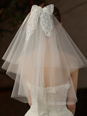 Two layers Lace Bow Wedding Veils ALC026|Selinadress