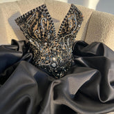 Strapless V neck Short Prom Dress Homecoming Dress With Rhinestone #TKL758|Selinadress