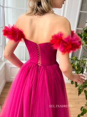 Yellow Straps Short Midi Prom Dress Beautiful Floral A line Tulle Party Dress JKL3129|Selinadress