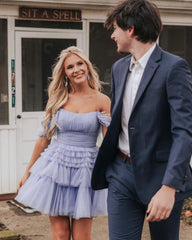 A-line Spaghetti Straps Short Homecoming Dresses Feathers Cocktail Dress Pageant Dresses #JKW128|Selinadress