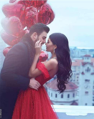 Long Prom Dress A-line Off-the-shoulder Red Beading Prom Dresses/Evening Dress SED469|Selinadress