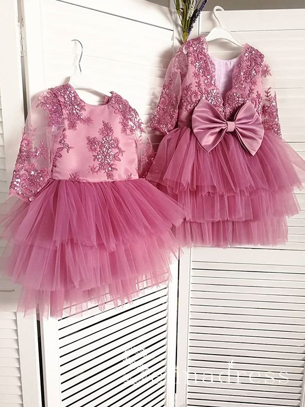 Gorgeous Lovely Pretty Wedding Little Girl Flower Girl Dresses With Sleeve GRS010|Selinadress