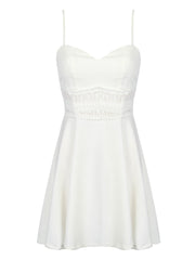 Sexy White Homecoming Dress Spaghetti Straps Lace Short Prom Dress Party Dress JK419