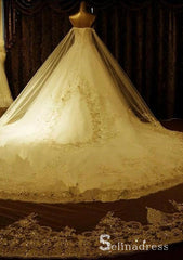 Luxury Wedding Dresses Rhinestone Sweep/Brush Train Sweetheart Bridal Gown SEW027|Selinadress