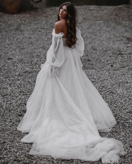 a-line-off-the-shoulder-rustic-wedding-dresses-lace-bridal-gowns-mhl2806|Selinadress