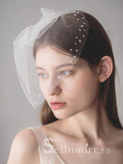 Vintage-Inspired Birdcage Veils with Tiny Crystals Blusher Veil ALC004
