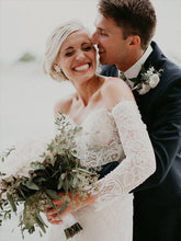 Trumpet/Mermaid Off-the-shoulder Long Sleeve Wedding Dress Bridal Gowns SEW038|Selinadress