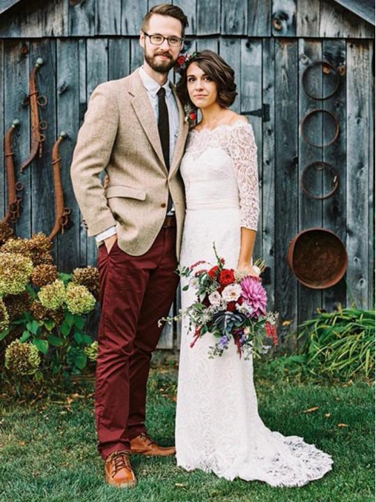 Sheath/Column Wedding Dress Half Sleeve Royal Lace Wedding Gowns SEW027|Selinadress