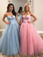 Chic A-line Sweetheart Long Prom Dresses Tulle Evening Dress KPS25245|Selinadress