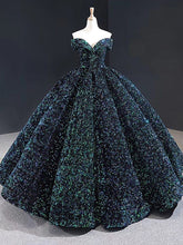 Off-the-shoulder Ball Gowns Beaded Long Prom Dresses Stunning Formal Dresses SED304