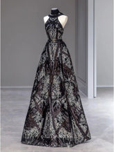 A-line High Neck Sparkly Prom Dress Cheap Bow Tie Pink Long Formal Dresses KPY060|Sleinadress