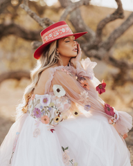 A-line Long Puff Sleeve Photography Costumes Prom Dress Wedding Gown with 3D Floral JKSS501|Selinadress